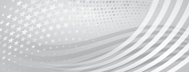 Wall Mural - USA independence day abstract background with elements of american flag in gray colors