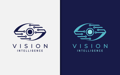 Poster - Abstract Digital Blue Eye Vision Logo Design. Usable for Business and Technology Brand. Vector Logo Illustration.