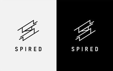 Poster - Initial Letter S Made From Geometric Lines Logo Design.