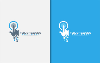 Poster - Abstract Digital Touch Finger Logo Design, Usable for Business and Technology Company.