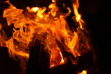Fototapeta Miasto - Burning fire in the night