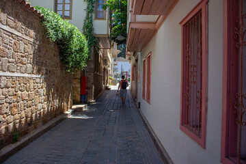 Wall Mural - Antalya, Turkey 05.20.2021: Streets in the center of the old city of Antalya in Turkey uncrowded