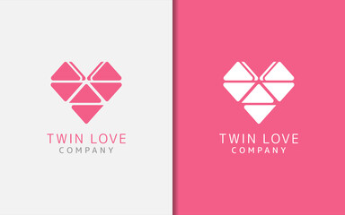 Wall Mural - A Collection of Triangles That Form a Symbol of Love Logo Design.