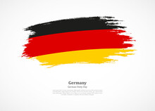 Happy German Unity Day Of Germany With National Flag On Grunge Texture