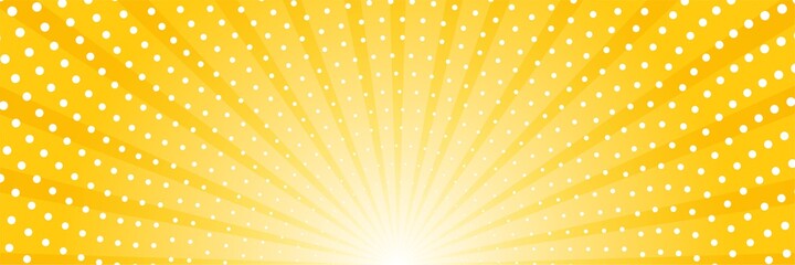 Abstract background with sun ray and dots. Summer vector illustration