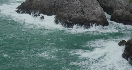 Wall Mural - Rage sea wave over the island