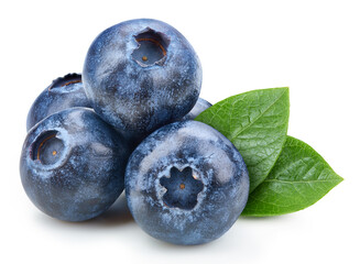 Wall Mural - Organic blueberry isolated on white background