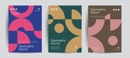 simple geometric covers set. minimalist vector templates.
