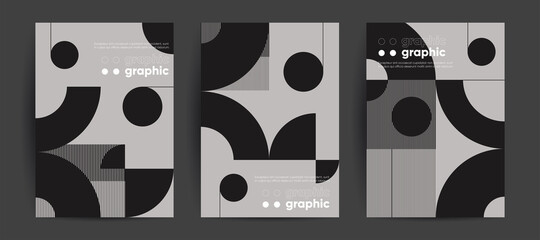 Poster - simple geometric covers set. minimalist vector templates.