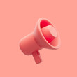 Gramophone icon simple 3d render illustration on red pastel background