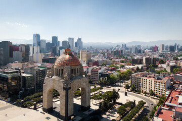 Wall Mural - Aerial view of historical landmark Monument to the Revolution located at Plaza de la Republica in Mexico City, Mexico.