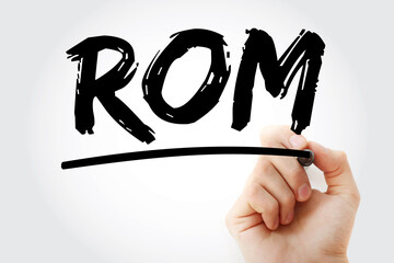 Aufkleber - ROM - Read Only Memory acronym with marker, technology concept background