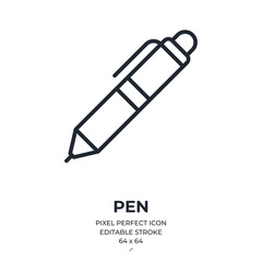 Wall Mural - pen editable stroke outline icon isolated on white background flat vector illustration. pixel perfec
