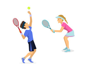 man and woman tennis players