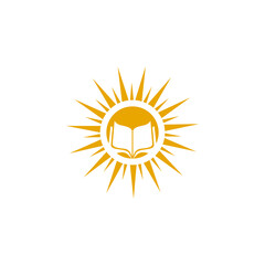 Canvas Print - Book and sun logo design template