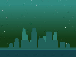 Poster - Pixel art background. Pixel city, 8bit, pixel art