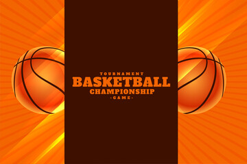 Poster - realistic basketball championship tournament background