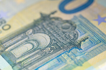 closeup of 100 euro banknote for