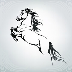 Wall Mural - Vector silhouette of a running horse