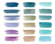 Collection of pastel brush strokes with watercolor
