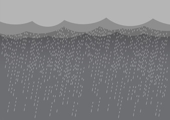 Wall Mural - heavy rain in dark sky, thunder lightning and clouds , rainy season, lightning storm, flood natural 