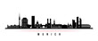 Munich skyline horizontal banner. Black and white silhouette of Munich, Germany. Vector template for your design.