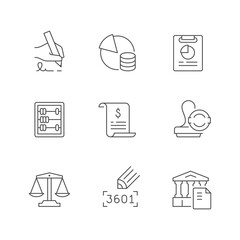 Wall Mural - Set line icons of accounting