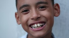 Brazilian Child Boy Smiling. Hispanic Latino Kid