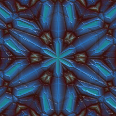 Wall Mural - 3d effect - abstract blue hexagonal pattern