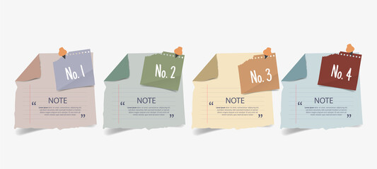 Poster - Text box design template with notepapers sticker design element.	

