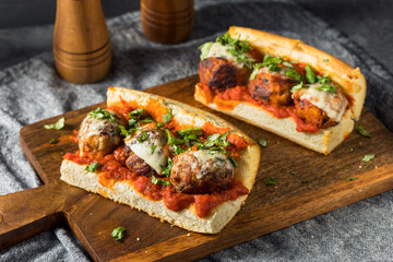 Poster - Homemade Cheesy Meatball Sub Sandwich