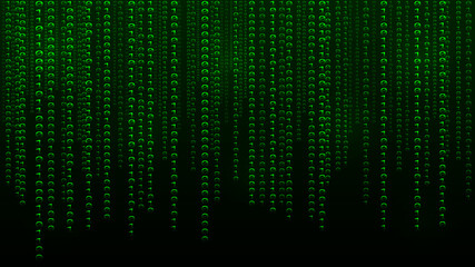 Matrix style background. Abstract futuristic cyberspace with binary code. Falling numbers. Vector illustration