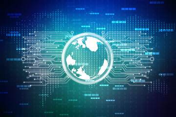 Poster - 2d illustration world map abstract background