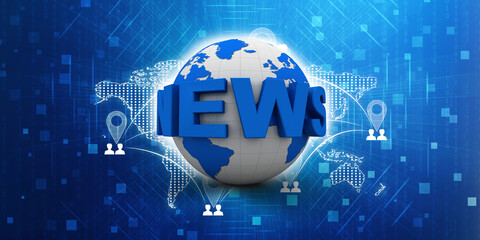 Poster - 3d illustration global News 
