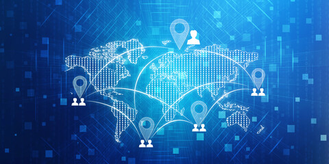 Poster - 2d rendering Red map pointer