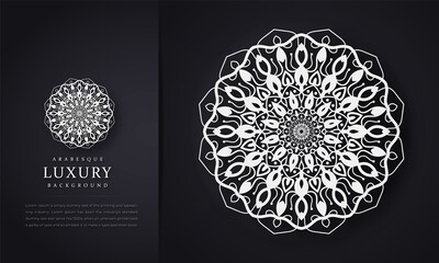 Wall Mural - Luxury mandala background with floral ornament pattern, mandala design, Vector mandala template,  invitation, cards, wedding, logos, brochure, flyer, banner, Isolated