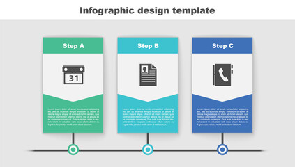 Canvas Print - Set Calendar, Resume and Address book. Business infographic template. Vector