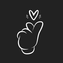 Hand Heart Vector, Hand Sign, Love Signal, Finger Heart, Love Icon, Love Hand Gesture, Sign Language, Love Language, Illustration Background