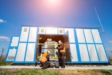 Wall Mural - execution of electrical measuring works on the power transformer