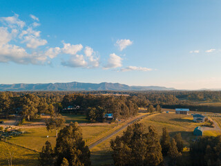 Wall Mural - beautiful aerial view of hunter valley in the afternoon time.