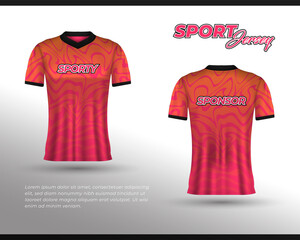 Sports racing jersey design. Front back t-shirt design. Templates for team uniforms. Sports design for football, racing, cycling, gaming jersey. Vector.