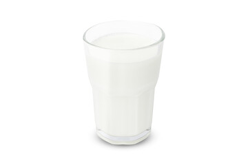 Glass of fresh milk isolated on white Background