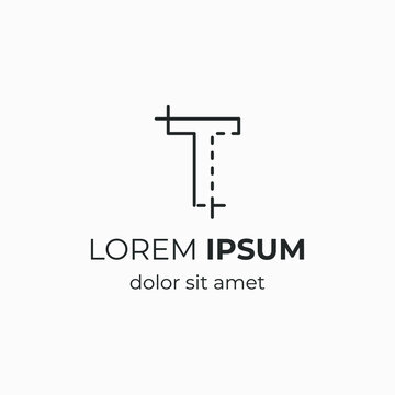 initial letter T with architecture element. logo for company