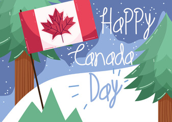 Wall Mural - happy canada day