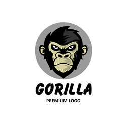 Wall Mural - gorilla head logo vector illustration,ancient animal gorilla logo design