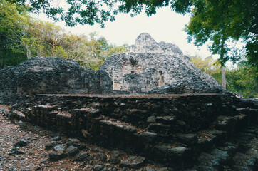 Wall Mural - Xpujil Maya Ruin in Campeche, Mexico