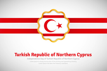 Artistic happy independence day of Turkish Republic of Northern Cyprus with country flag in golden circular shape greeting background