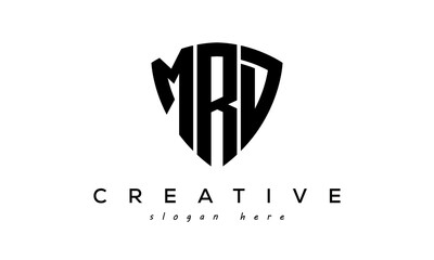 MRD letters creative logo with shield	