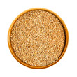 yellow proso millet seeds in round bowl cutout