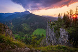 Fototapeta Fototapety na ścianę - Zachód słońca nad Tatrami podziwiany z Nosala. Zakopane - Kalatówki, Dolina Bystrej